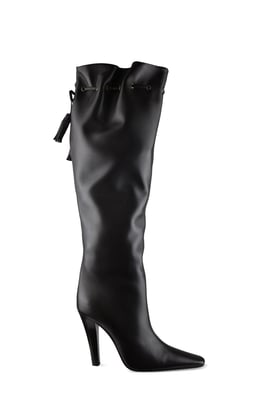 Saint Laurent Gathered Stiefel Braun