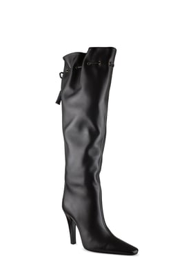 Saint Laurent Gathered Stiefel Braun