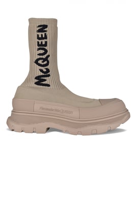 Alexander McQueen Stiefeletten Tread Slick Graffiti Beige
