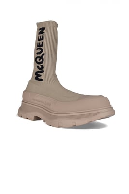 Alexander McQueen Stiefeletten Tread Slick Graffiti Beige