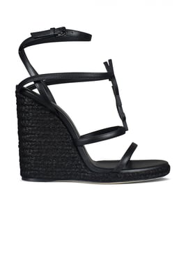 Saint Laurent Cassandra Espadrilles Schwarz