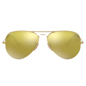 Ray-Ban Aviator Sonnenbrille mit hellbraunen Gläsern und goldenen Gläsern