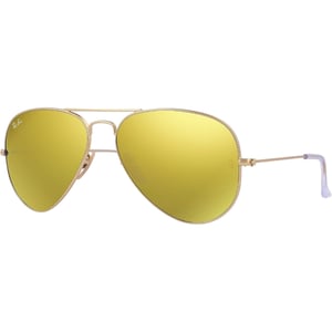 Ray-Ban Aviator Sonnenbrille mit hellbraunen Gläsern und goldenen Gläsern