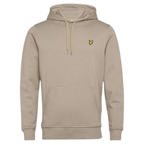 Khakifarbener, rauchbeiger Pullover-Hoodie mit Lyle & Scott-Logo