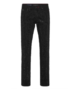 Denim Trousers Super Straight Cut Tribal Strass