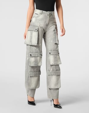 Denim Cargo Trousers