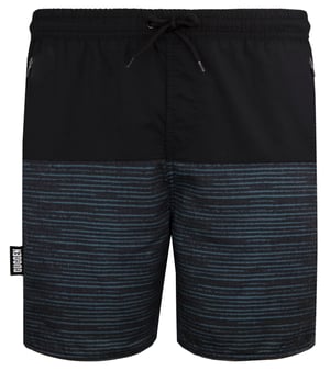 Herren Badehose mit Muster Streifen Grün Schwarz
