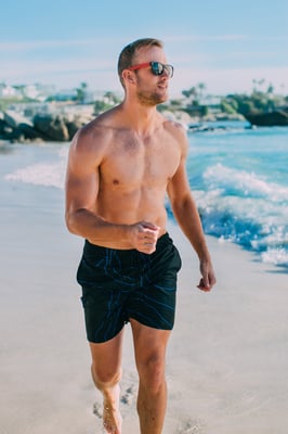 Herren Badehose Streifen lässige Boardshorts Linien Muster