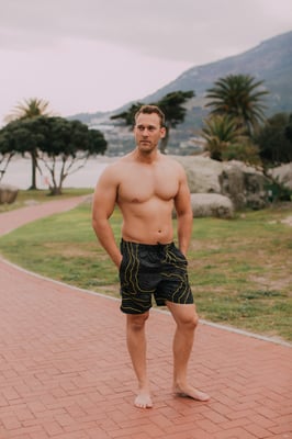 Herren Badehose Streifen lässige Boardshorts Linien Muster