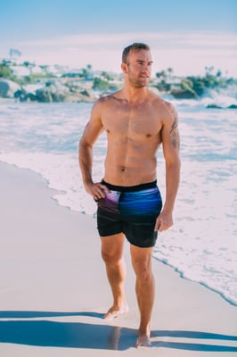Herren Badehose gestreift verschwommene Streifen