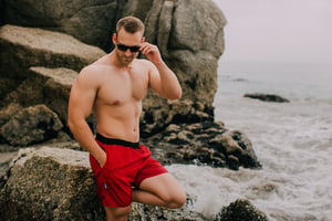 Herren Badehose Kariert
