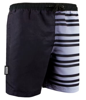 Herren Badehose mit Muster Streifen Weiß Schwarz