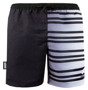 Herren Badehose mit Muster Streifen Weiß Schwarz