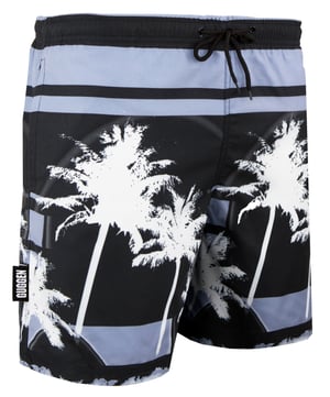 Herren Badehose mit Palmen Muster Weiß Schwarz