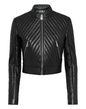 Leder Biker-Jacke Flame