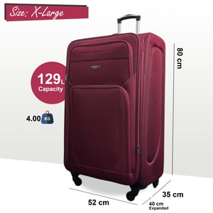 Weichschalen-Reisekoffer aus leichtem Nylon, extragroß, mit 4 Rädern