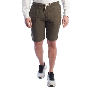 Herren Leinen-Bermudashorts mit Kordelzug HS24MBE09