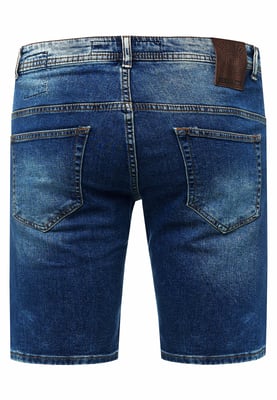 Destroyed Jeans Short Slim Fit "NAVITO" Dark Blue Used