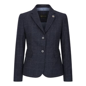 Marineblauer, taillierter Tweed-Blazer für Damen