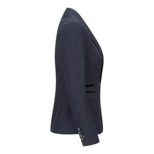 Damen Tailored Fit Tweed Marineblau Karierter Blazer Wolljacke