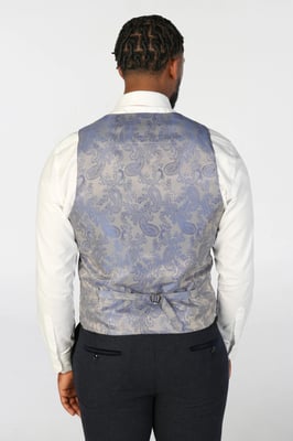 Marineblaue Weste aus Wollmischung und Tweed für Herren