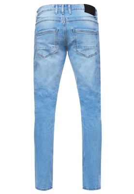 Light Blue Used Jeans Hose "MELVIN" Slim Fit Cotton-Stretch