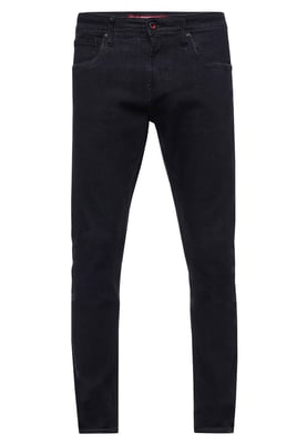 Black Denim Jeans Hose "MELVIN" Slim Fit Cotton-Stretch