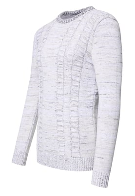 Grobstrick mit Kontrastfarben Rundhals-Pullover