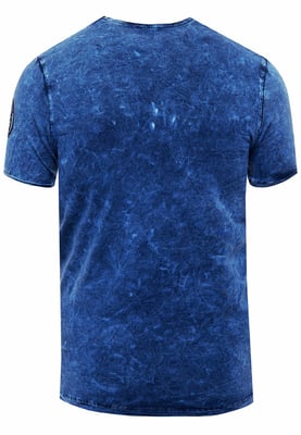 Oil-Washed T-Shirt mit Seitlicher Knopfleiste und Prints