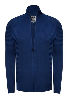 Feinstrick im Biker-Stile Slim Fit Strick-Jacke