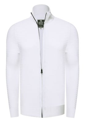 Feinstrick im Biker-Stile Slim Fit Strick-Jacke