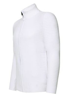 Feinstrick im Biker-Stile Slim Fit Strick-Jacke