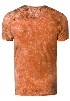 V-Neck T-Shirt Verwaschen mit Seitlichem Logo Print