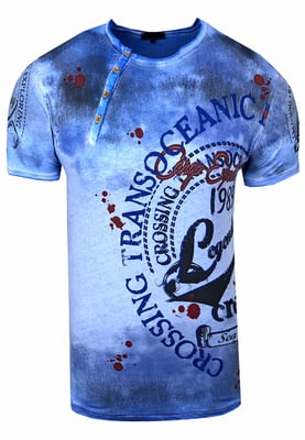 Rundhals T-Shirt mit All Over Front Print