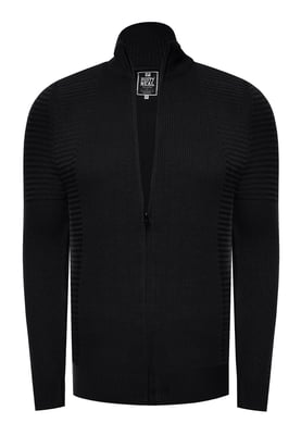 Feinstrick im Biker-Stile Slim Fit Strick-Jacke