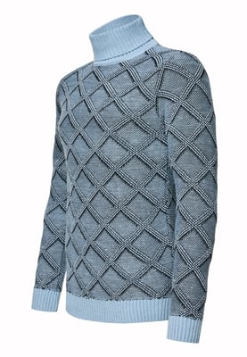 Grobstrick mit Karomuster Rollkragen-Pullover