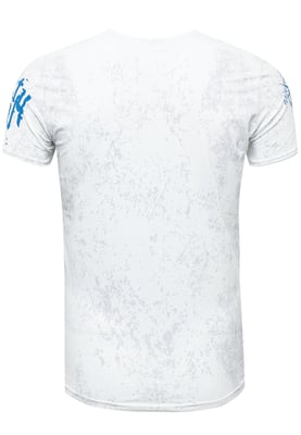 Rundhals T-Shirt mit Seitlicher Knopfleiste