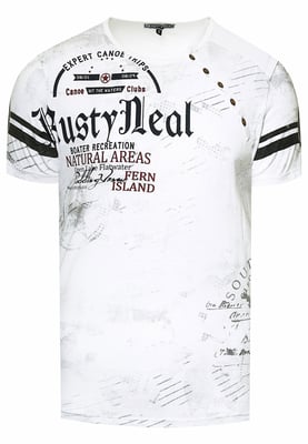 T-Shirt mit Seitlicher Knopfleiste und Logo-Print