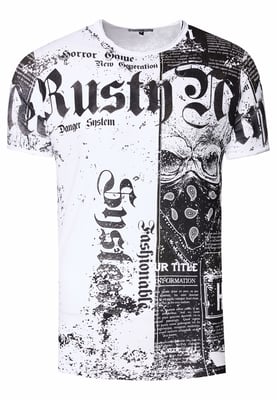 T-Shirt mit American-Skull Westside-Gang-Banger Print