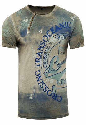 Rundhals T-Shirt mit All Over Front Print