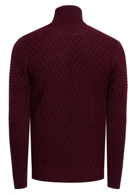 Feinstrick mit V-Muster Rollkragen-Pullover
