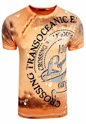 Rundhals T-Shirt mit All Over Front Print