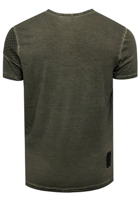 Oil-Washed T-Shirt mit Knopfleiste