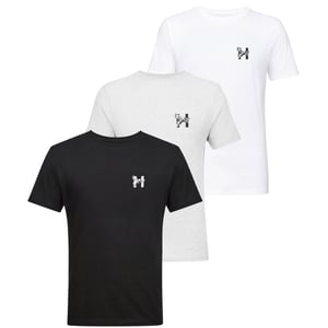 Henleys - "Triphen" T-Shirt für Herren(3er-Pack) (Weiß/Schwarz/Grau)