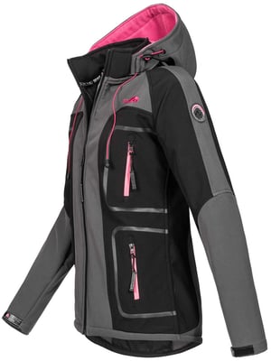 Arctic Seven Damen Softshell Jacke Dunkelgrau-Schwarz