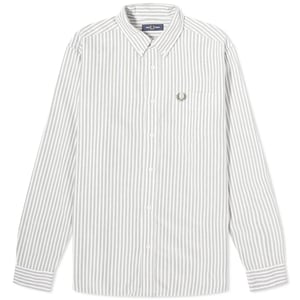 Fred Perry - Gestreiftes Oxford-Hemd „Field" in Grün