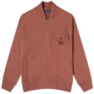 Fred Perry - Bomberjacke mit durchgehendem Reißverschluss in Whiskeybraun