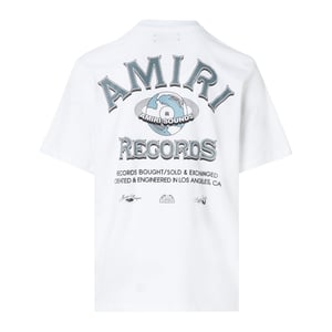 Weißes T-Shirt mit Amiri Global Records-Logo