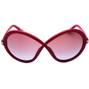 Tom Ford - Violette Sonnenbrille mit glänzendem Fuxia-Rahmen