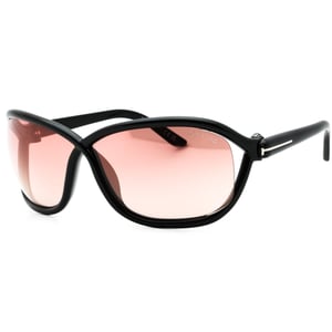 Tom Ford - Sonnenbrille in glänzendem Schwarz mit verspiegelten Samtgläsern